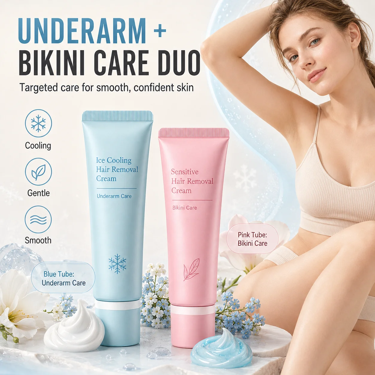 🥳 Hair Removal Cream – Enriched with Rose & Lavender Oil, Niacinamide Brightening – Inhibits Regrowth, Longer-Lasting Smoothness! 💖💨