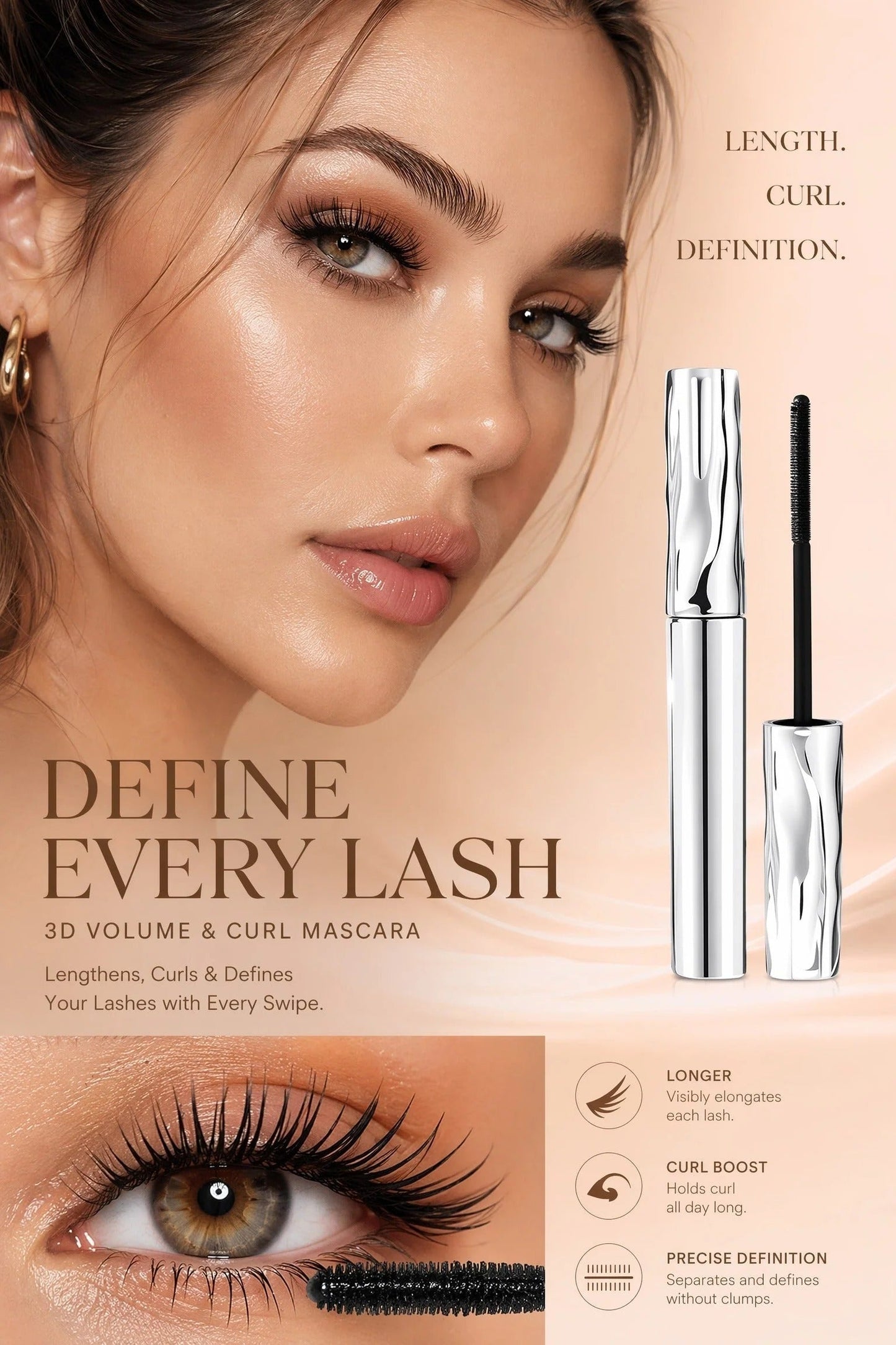 ✨Ultimate Waterproof & Sweatproof Lengthening & Curling Mascara👁️